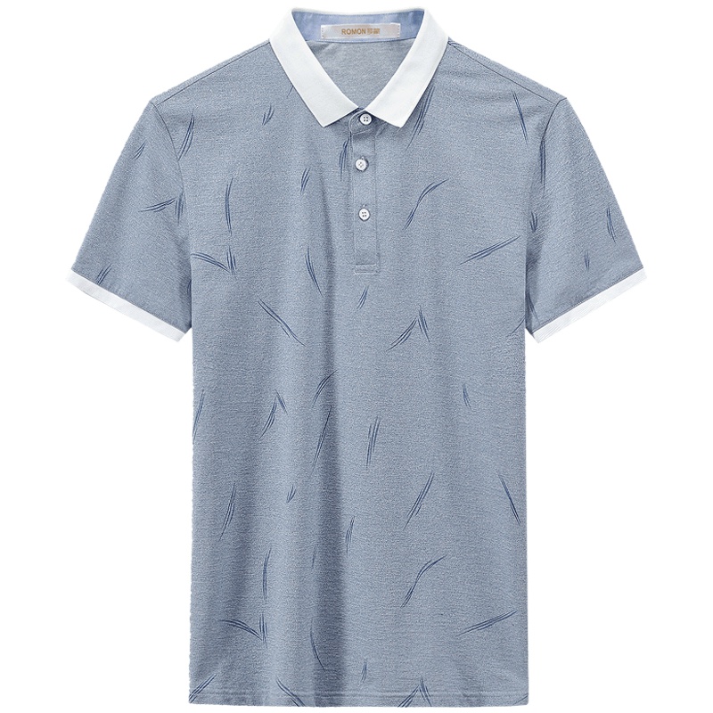 Romon/罗蒙短袖t恤男士中青年夏季薄款修身polo衫商务休闲男T恤衫