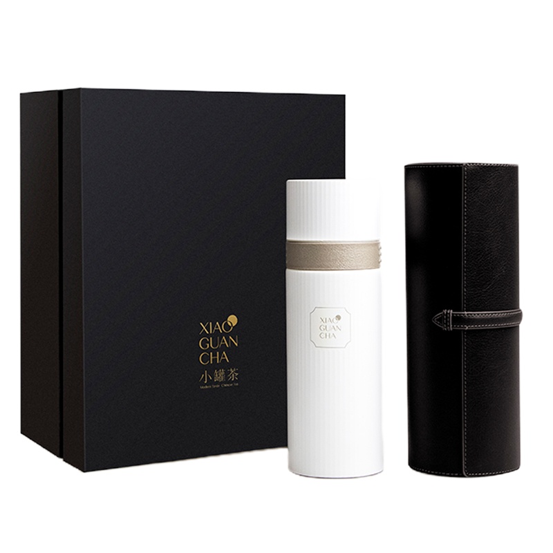 企购优品小罐茶茶具 保温杯304不锈钢保温杯 茶水分离杯带滤网时尚水杯 容量：300-499ml 星空黑