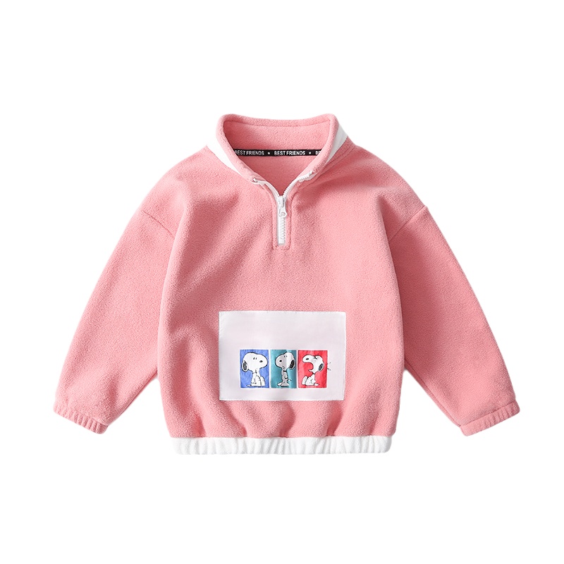 史努比SNOOPY童装儿童绒卫衣春秋新款男女童长袖绒上衣宝宝衣服