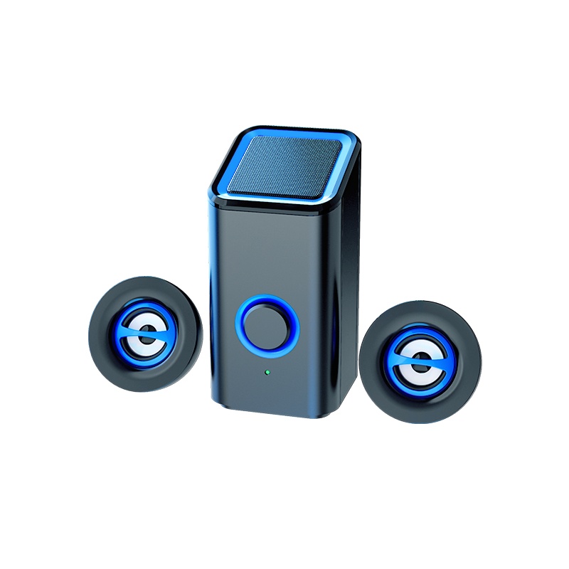 赛达D-239蓝牙音箱桌面迷你无线低音炮电脑音响家用2.1声道台式笔记本通用USB供电 蓝牙版黑蓝色