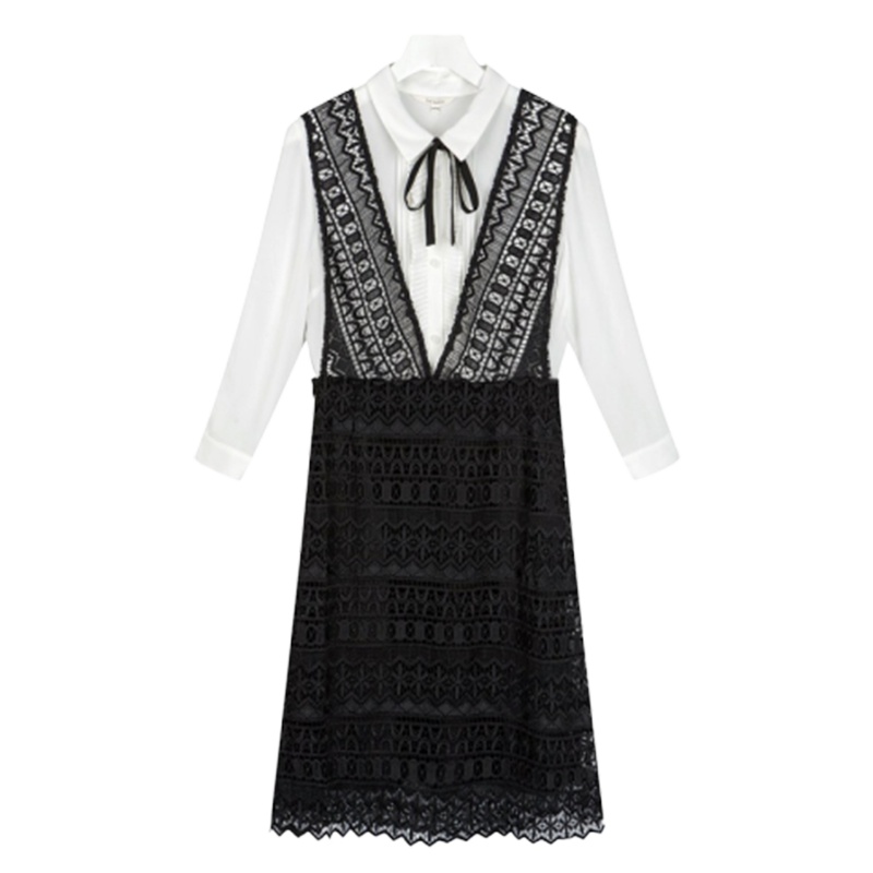 【专柜同款】拉贝缇夏季女蕾丝套装裙气质名媛雪纺甜美时尚套装