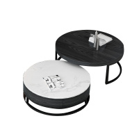 圆形岩板功夫茶几小户型伸缩茶台家用客厅现代轻奢茶桌泡茶壶一体