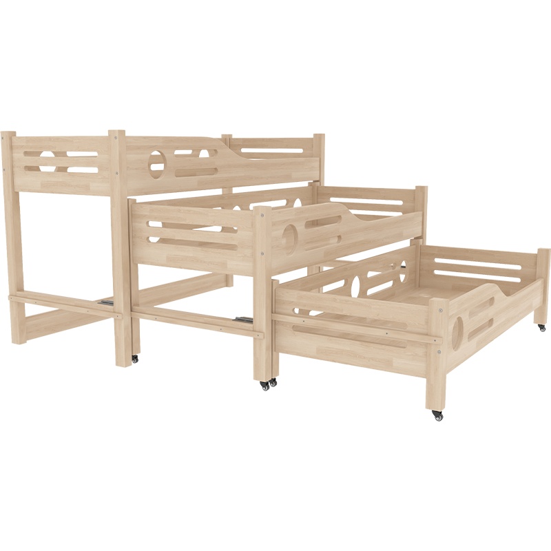 幼儿园床午睡床实木儿童床小学生宿舍上下铺早教中心三层推拉床高低床