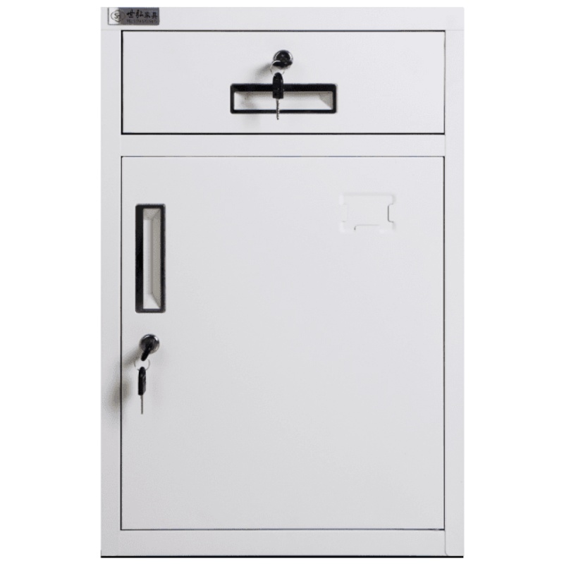 汐岩办公室铁皮文件柜子资料档案柜带锁床头小矮柜家用抽屉收纳储物柜