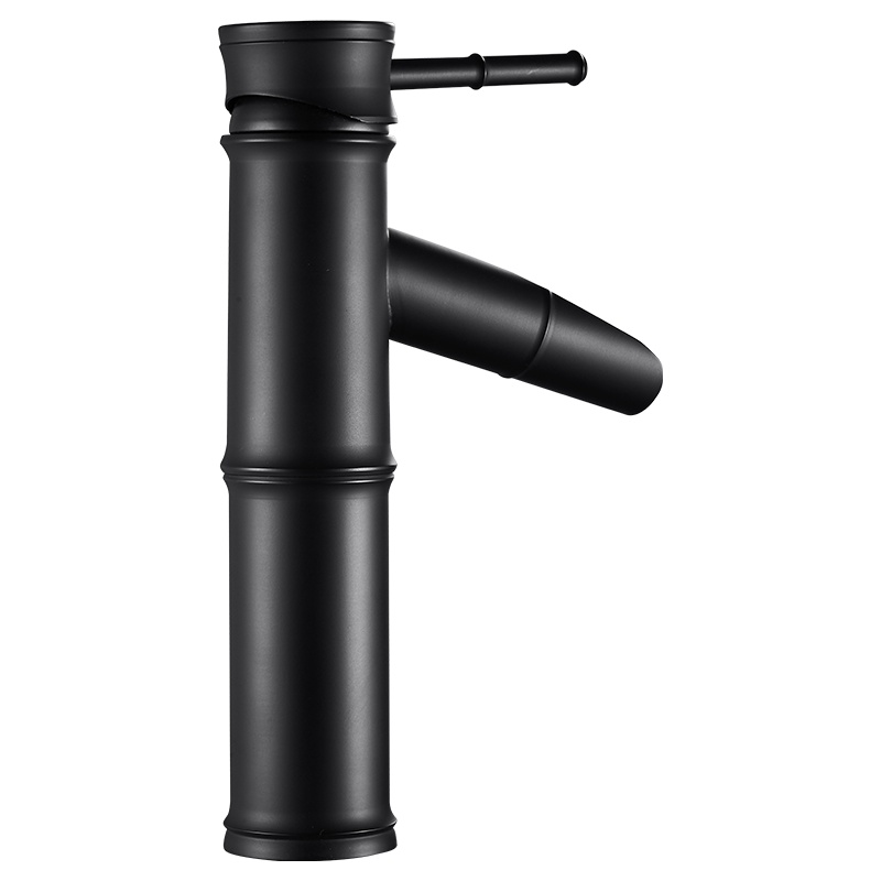 优勤北欧全铜竹节水龙头冷热水卫生间台上盆黑色洗脸洗手池洗面盆