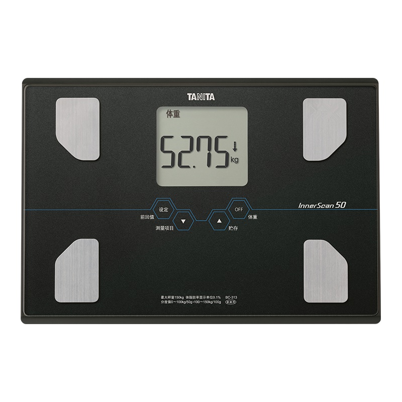 日本百利达(TANITA)家用精准电子秤 人体健康秤BC-313 黑色!测量九项人体指标 大储存数据!大称面更稳固