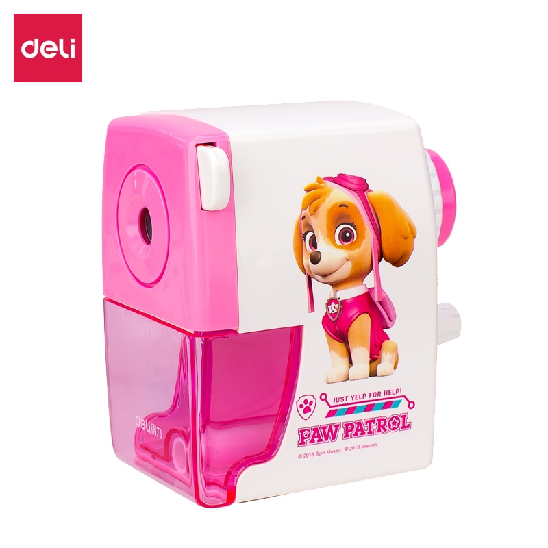 得力削笔机汪汪队立大功卷笔刀儿童用学生手摇安全多功能铅笔刀转笔刀三角铅笔转笔机削笔器素描刨刀便携0830FEN