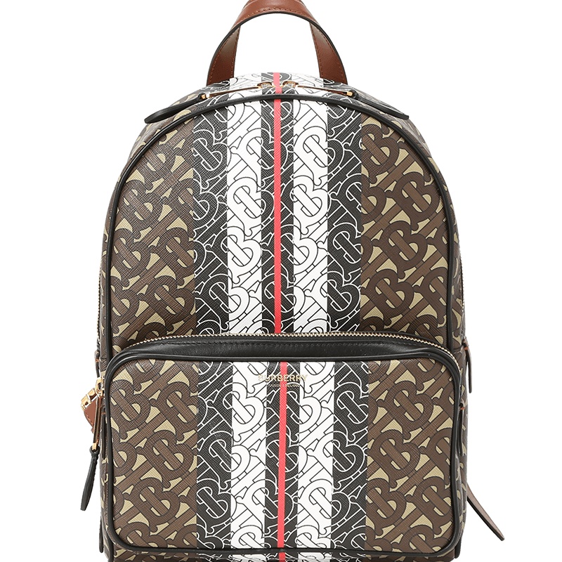 预订 BURBERRY 博柏利 TB LOGO TB专属标识 条纹相拼 双肩包8019346