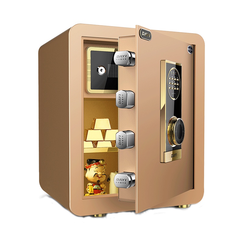 [大一]大一保险柜家用小型 45CM密码型暗格防盗办公室文件柜 远程智控保险箱床头隐形入墙 咖啡金