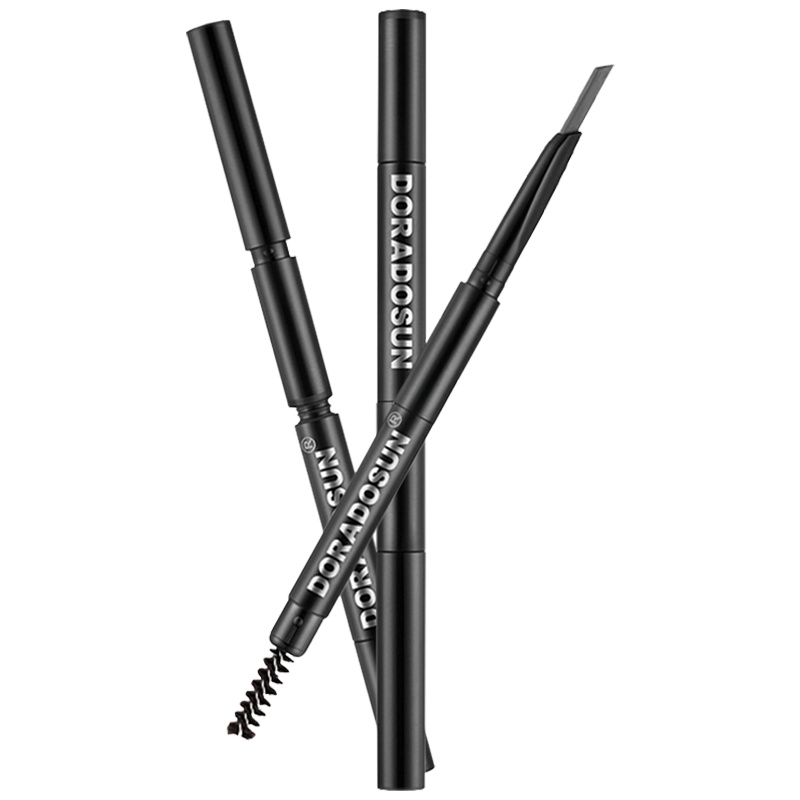 朵拉朵尚dora dosun魅彩立体三合一眉笔 防水定妆不易晕染轻松卸妆填充眉色灰色系22g 04#烟灰色
