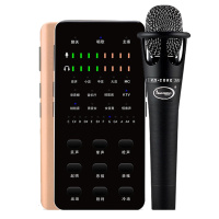 K8pro 手机声卡直播设备唱歌手机专用主播录歌户外麦克风全民K歌神器话筒喊麦 3.5接口 E300套装土豪金