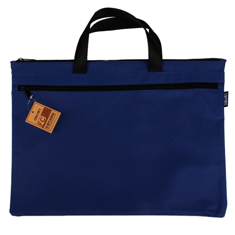 得力(deli)5840文件袋帆布包a4手提袋资料袋商务拉链多层公文包