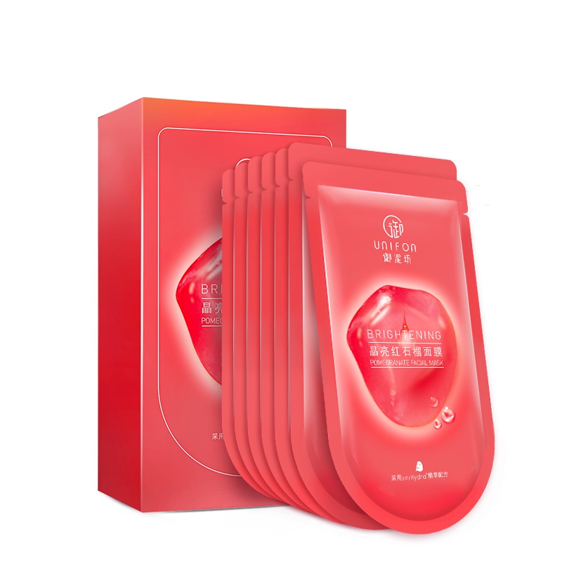 御泥坊晶亮红石榴面膜7片深层补水保湿排浊提亮肤色滋润面贴护肤