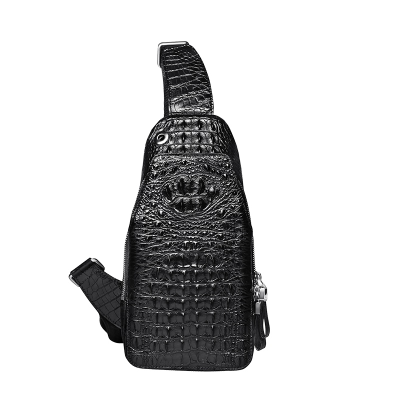 【顺丰配送】鳄鱼皮胸包男单肩包真皮男款腰包男士斜挎包时尚休闲鳄鱼皮包