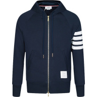 THOM BROWNE 汤姆·布朗 男士棉质连帽长袖开襟运动外套 MJT022H 00535