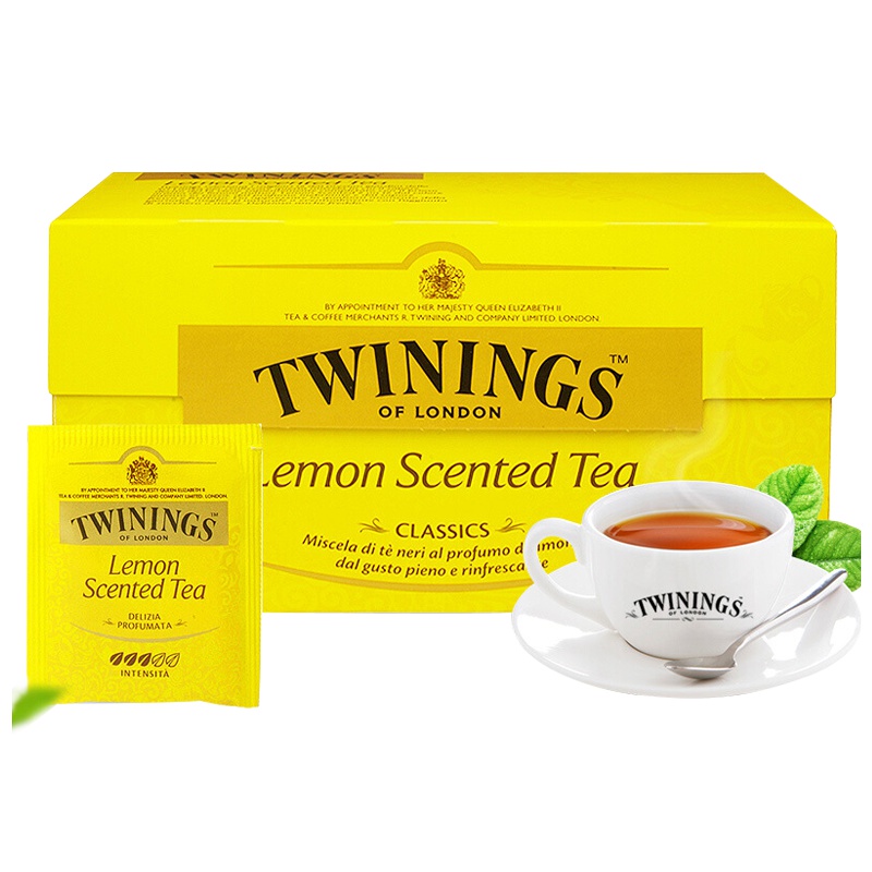 TWININGS川宁进口红茶 休闲下午茶 沁香柠檬红茶茶包2g*25包/盒
