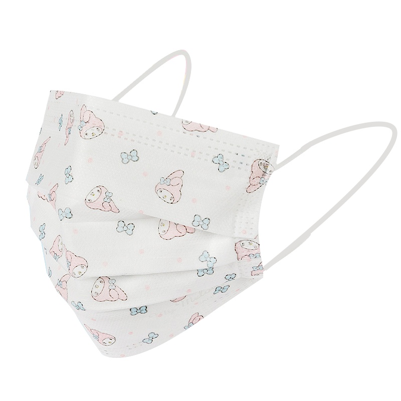 名创优品 (miniso) 三丽鸥10片装平面一次性口罩三层冬防尘防风防寒女