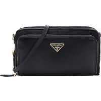 PRADA 普拉达 女士织物配皮手拿包单肩斜挎包 1DH058 2DDT