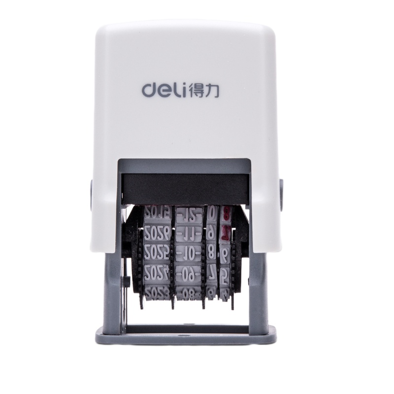得力79951自动回墨印章生产日期数字印章会计财务转轮翻斗专用章小型带印台手动打码机