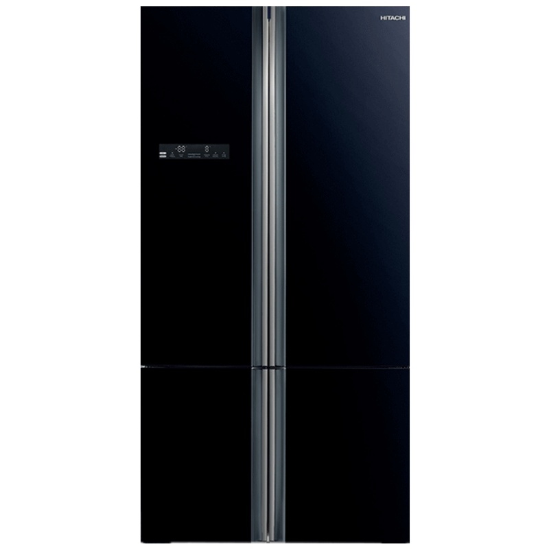 日立(HITACHI) 575升十字对开门风冷无霜变频冰箱水晶玻璃自选变温铂金触媒R-FBF590GC（水晶黑）原装进口