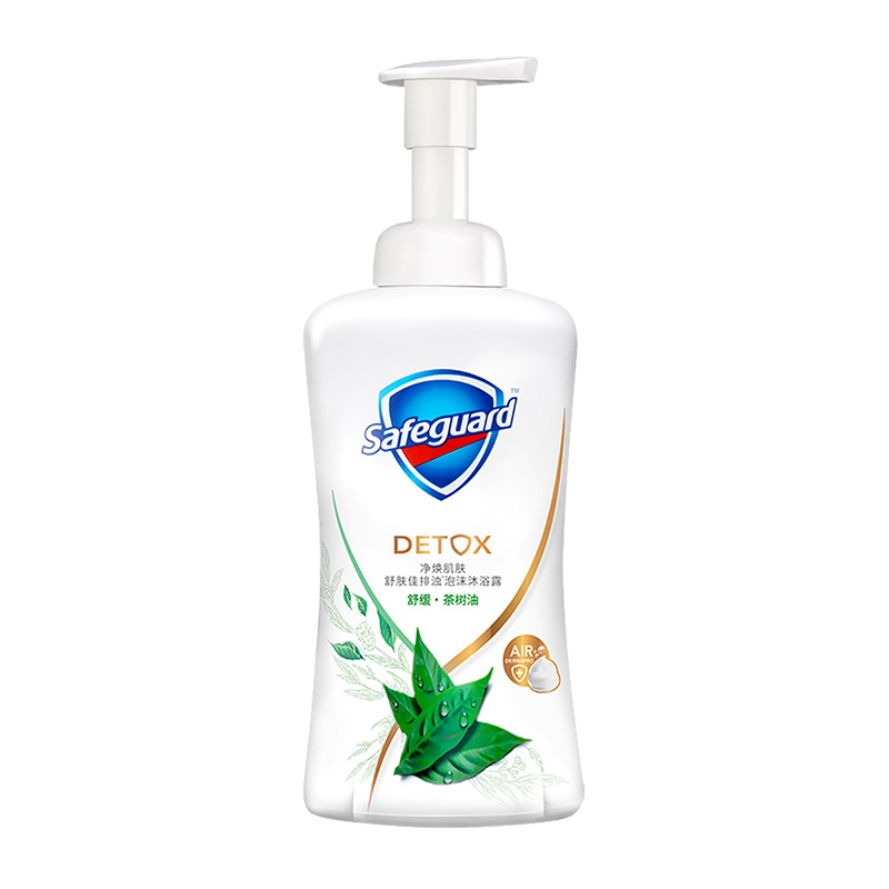 舒肤佳(Safeguard )舒缓茶树油泡沫沐浴露 500ml (0皂基温和 深层清洁)