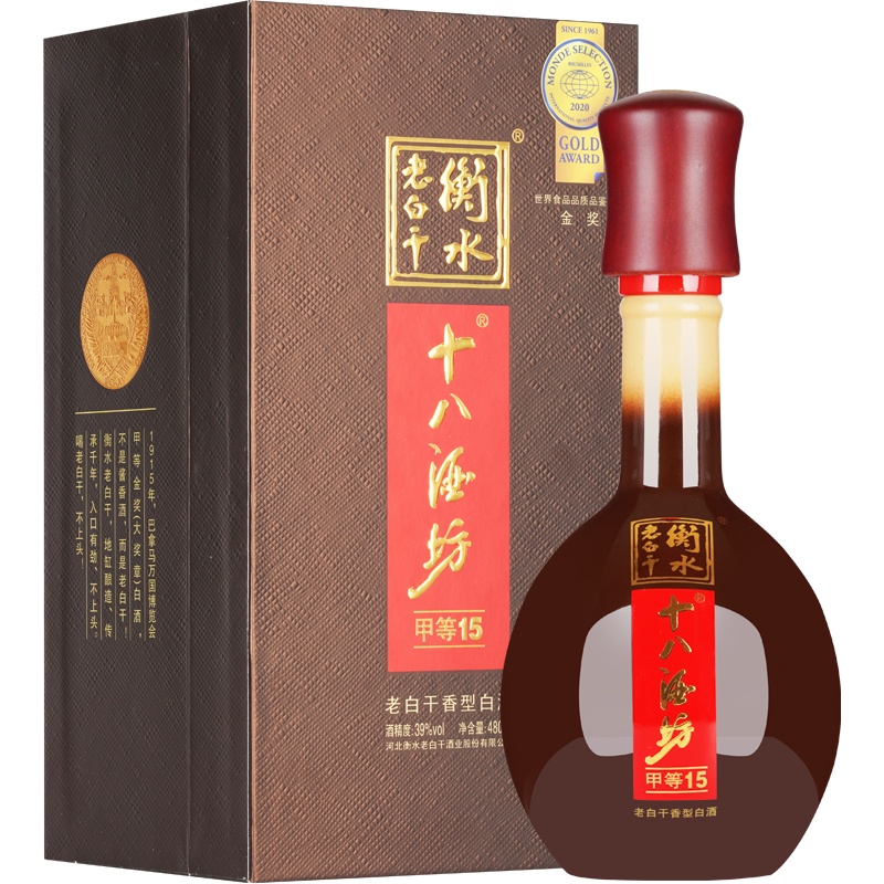 十八酒坊 白酒 陈坛陶藏甲等15 39度 480ml 单瓶装 老白干香型