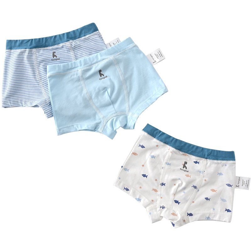 童泰(TONGTAI)四季1-5岁婴幼儿男宝宝用品配饰内裤男宝平角内裤3条装儿童内裤