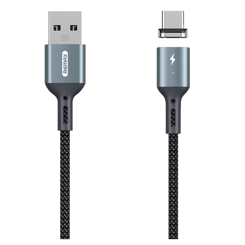 REMAX 磁吸数据线 安卓数据线Micro 充电线 数据传输 编织线华为小米手机通用磁力线 黑色 充强磁吸铁磁铁吸头