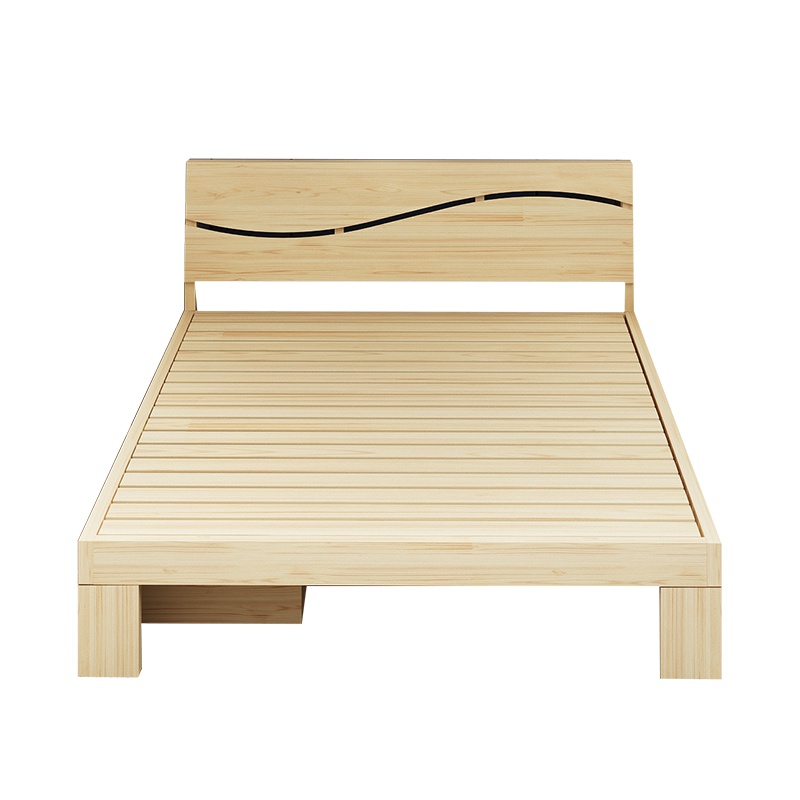 床1.8米松木双人床家用1.5米经济型拼接成人床现代简约卧室简易男孩1.2米单人床宿舍架环保木质女孩1米儿童床全实木床