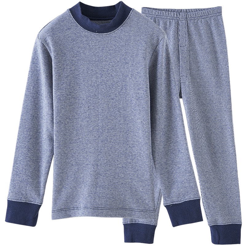 顶瓜瓜童装男童秋衣秋裤套装纯棉男孩睡衣半高领中大儿童保暖内衣