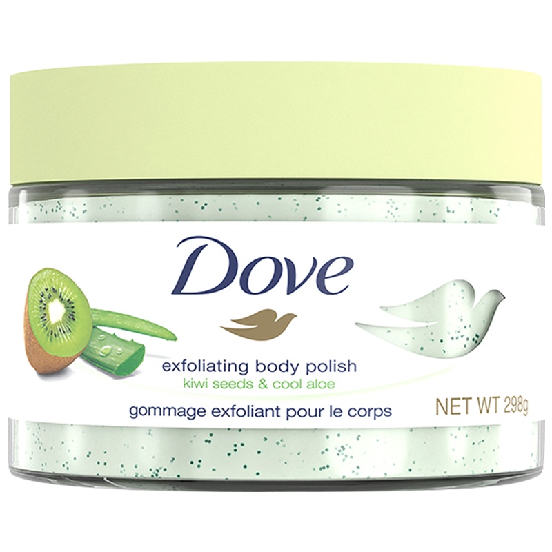 多芬(Dove)冰激凌身体磨砂膏乳霜 奇异果籽和清凉芦荟298g 全身去角质去鸡皮 滋润保湿 搓泥宝