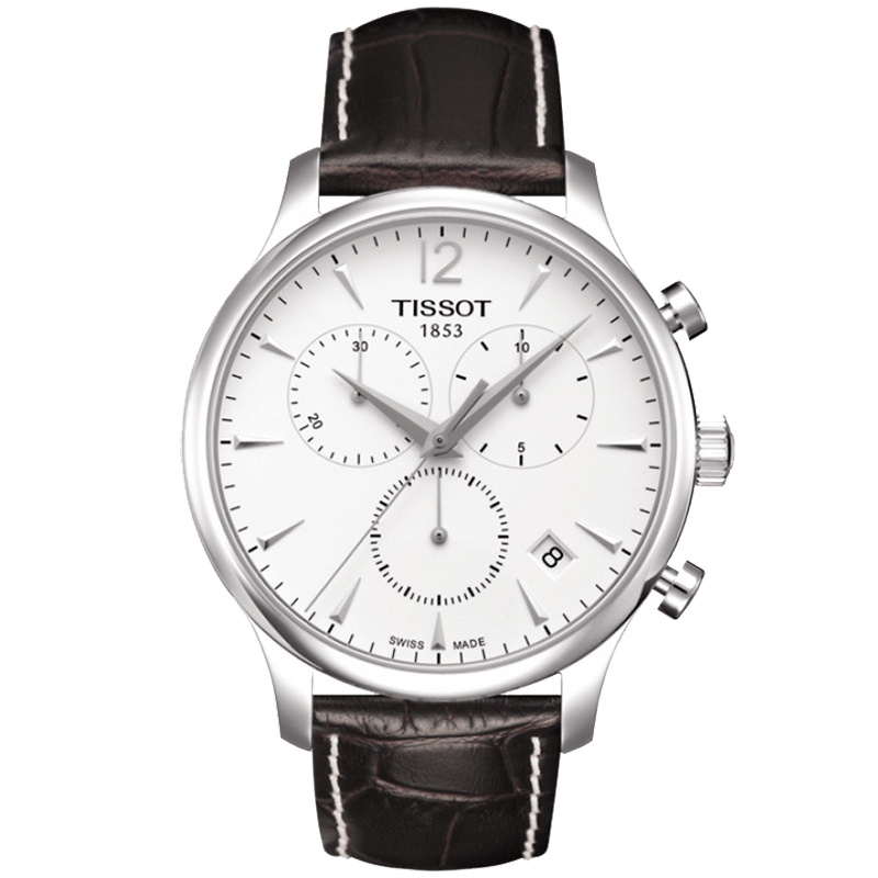 天梭(TISSOT)手表瑞士品牌天梭男表 俊雅系列时尚商务真皮男表男士手表石英表 男T063.617.16.037.00