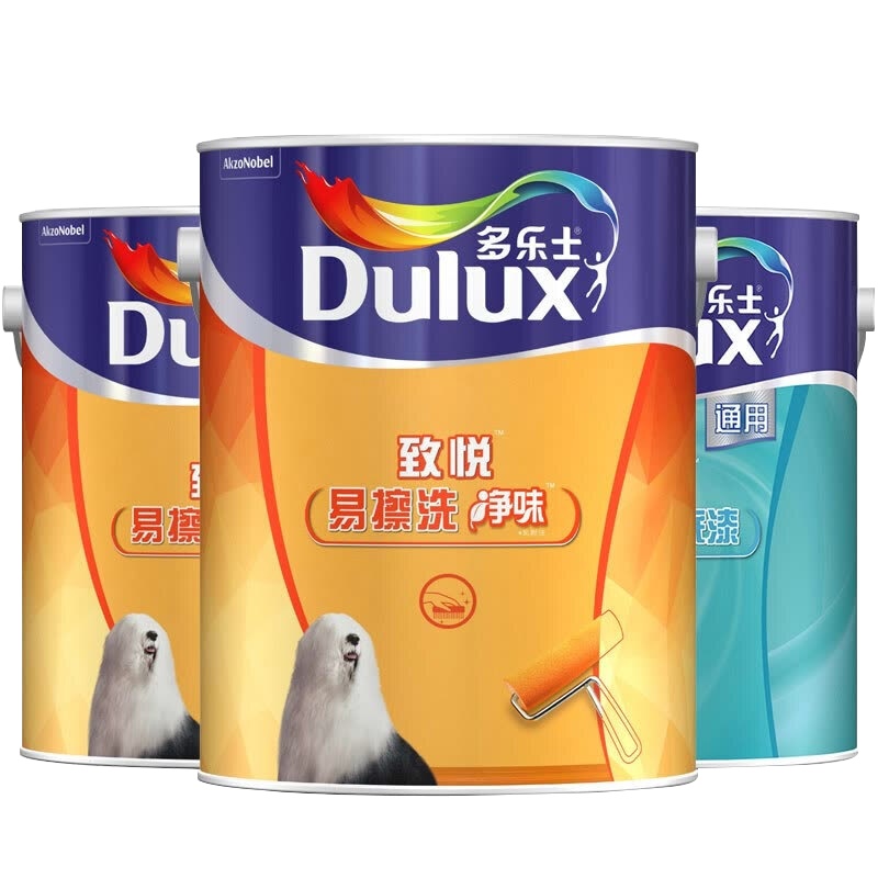 多乐士(Dulux)致悦易擦洗净味内墙乳胶漆 墙面漆 油漆涂料A747+A749 18L套装 白色