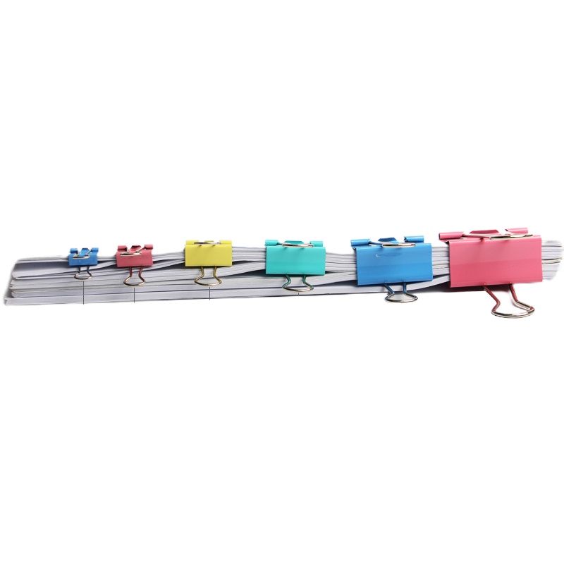 得力 SQ 8552-2#彩色长尾票夹41mm(24只/筒)