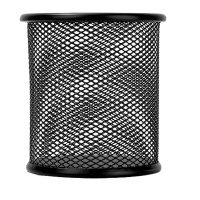 齐心(comix)B2002圆形金属笔筒 网格铁笔筒 圆形收纳笔座 网纹笔插 办公用品GD