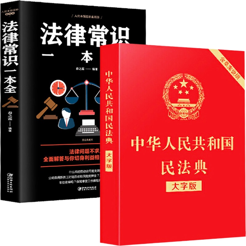 全2册 民法典2020版 中华人民共和国民法典释义解读实用(大字版)+法律常识一本全法律书籍 民法典2021版解读婚姻法