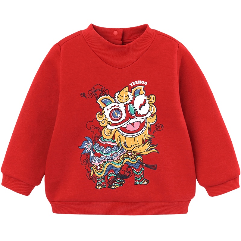 英氏儿装宝宝针织印花上衣 2020秋冬新款