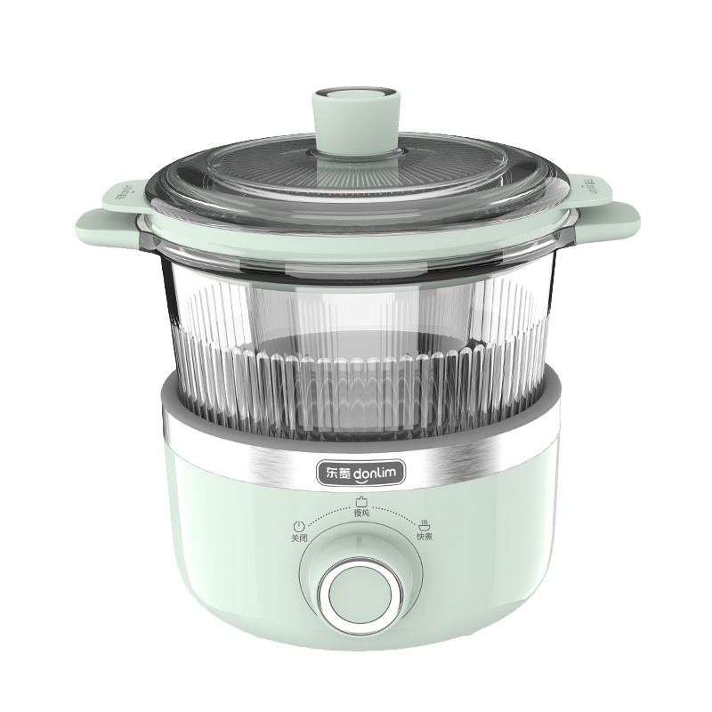 东菱(DonLim)电火锅家用火锅多功能 小型可视化煲炖汤 隔水燕窝电炖锅DL-9002 青