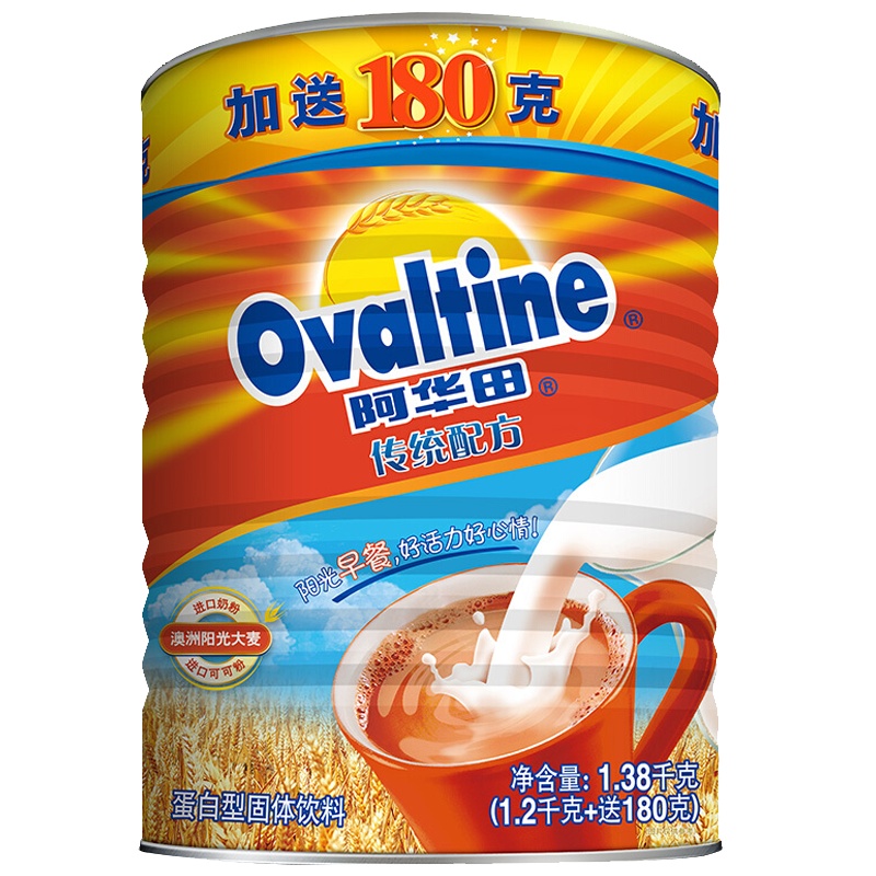 阿华田 Ovaltine 传统配方蛋白型固体饮料1.38kg