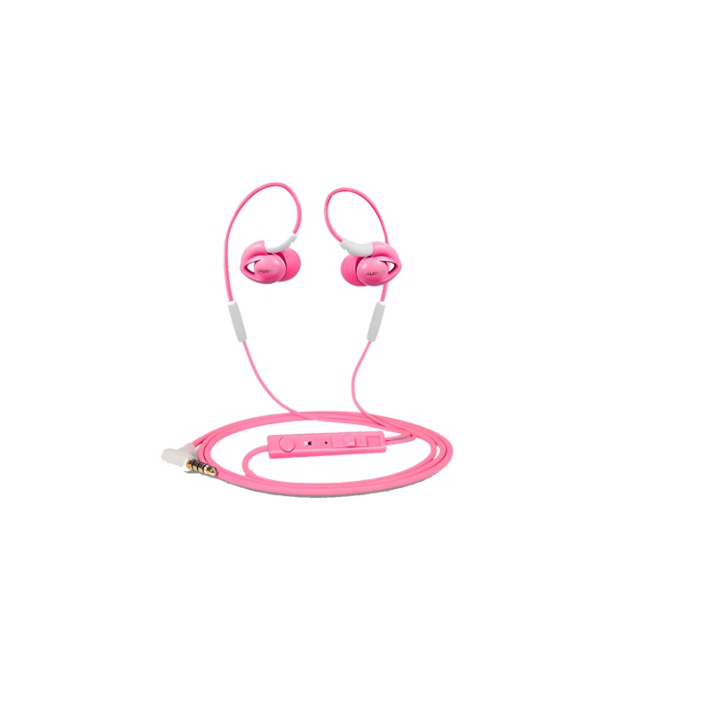 狼博旺NY-51入耳式耳机 运动跑步音乐耳机带麦 手机电脑通用耳塞 重低音线控游戏耳麦 (粉色)