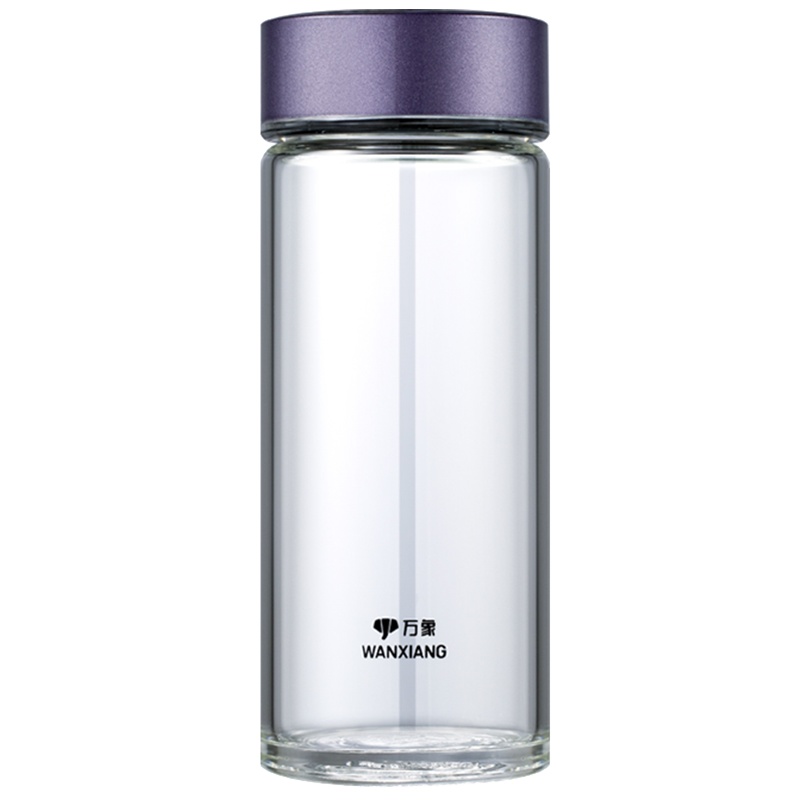 万象单层玻璃杯小巧便携男士商务泡茶杯直身杯办公喝水杯子