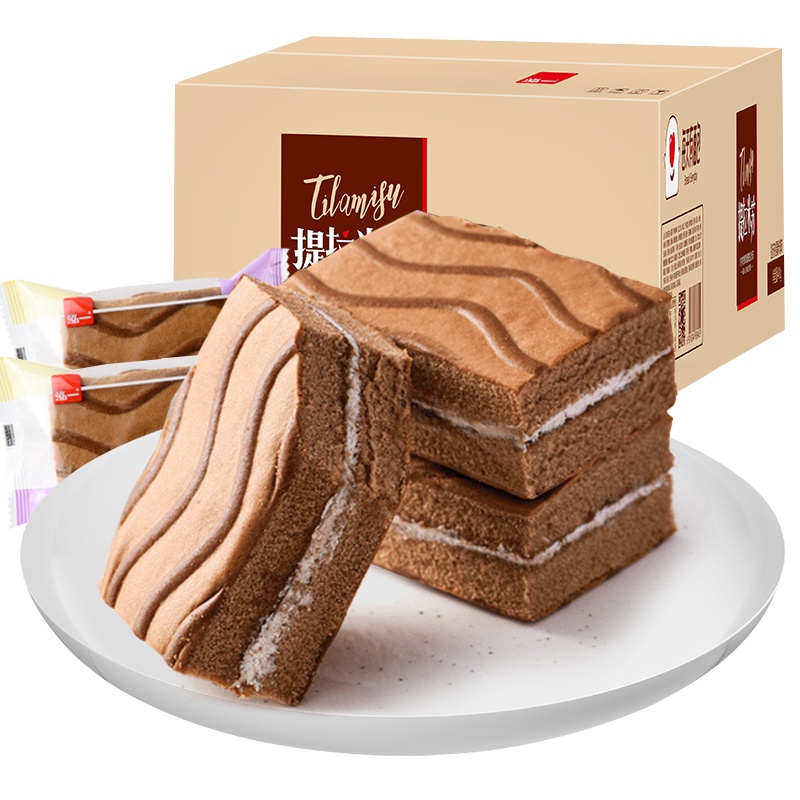 泓一 西式糕点 蛋糕 提拉米苏夹心蛋糕[摩卡味400g]整箱早餐面包西式千层蛋糕网红零食[邀新]