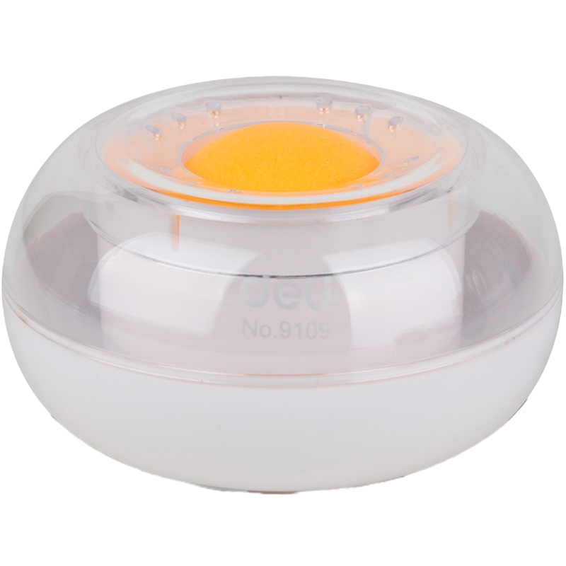 得力(deli)湿手器 海绵缸 点钞沾手水缸粘手器 印章盒印章垫财务银行 办公用品 9109 湿手器 白色