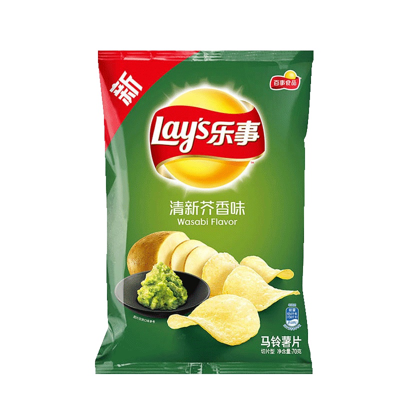 乐事 薯片 清新芥香味70克 (膨化食品)