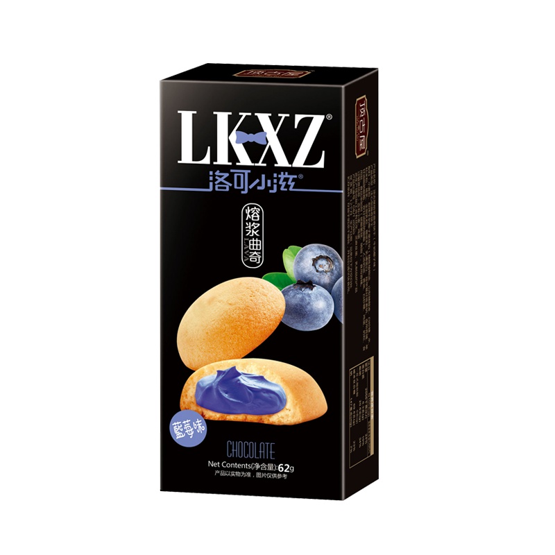 顶古屋 熔浆曲奇 62g*5盒/组 蓝莓味 曲奇饼干网红休闲零食