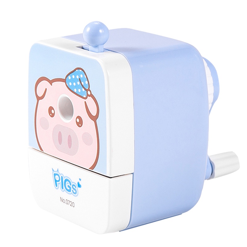 得力卡通削笔机削笔器卷笔刀刨笔刀儿童用学生手摇安全多功能铅笔刀转笔刀三角铅笔转笔机可爱造型自动0720LAN