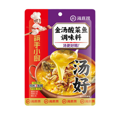 海底捞筷手小厨金汤酸菜鱼调味料300g 袋装 调味品调味料 海底捞出品 老坛酸菜 能喝汤的酸菜鱼 汤鲜味美 好吃回味