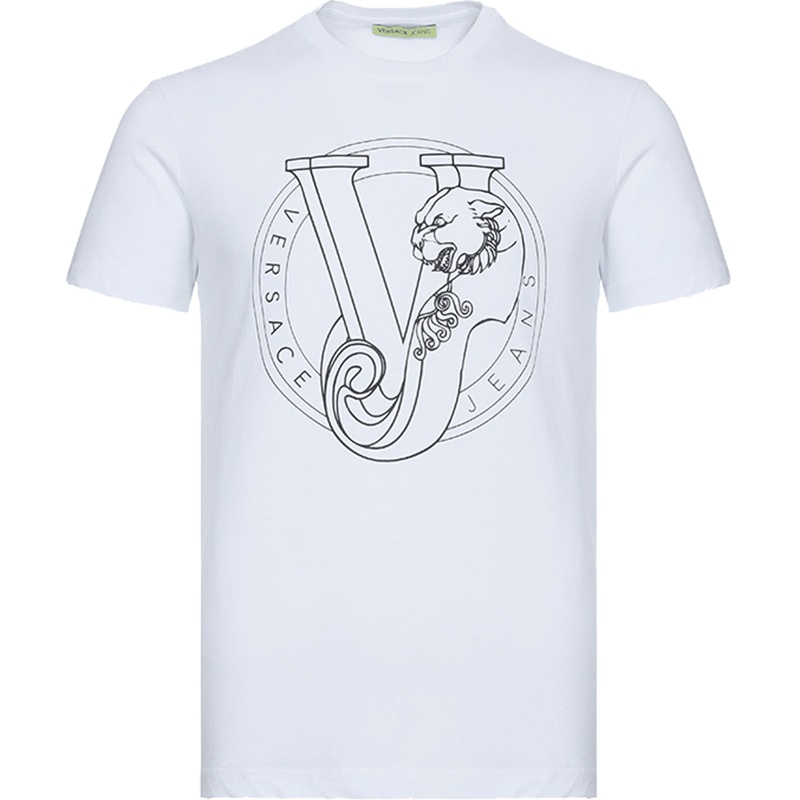 Versace JEANS 范思哲 男士印花图案棉质圆领短袖T恤衫 B3GTA76Q 36610