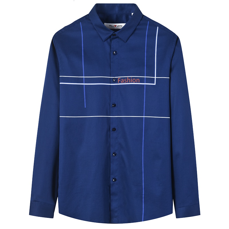 雅鹿男装男士棉长袖衬衫男商务休闲衬衣衬衫长袖ADD1CD047S