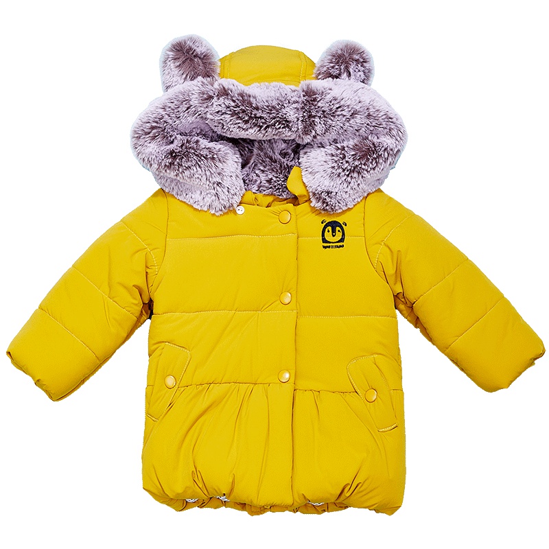 婴姿坊女童冬天棉服外套潮中小童冬装棉袄冬季儿童装中长款棉衣